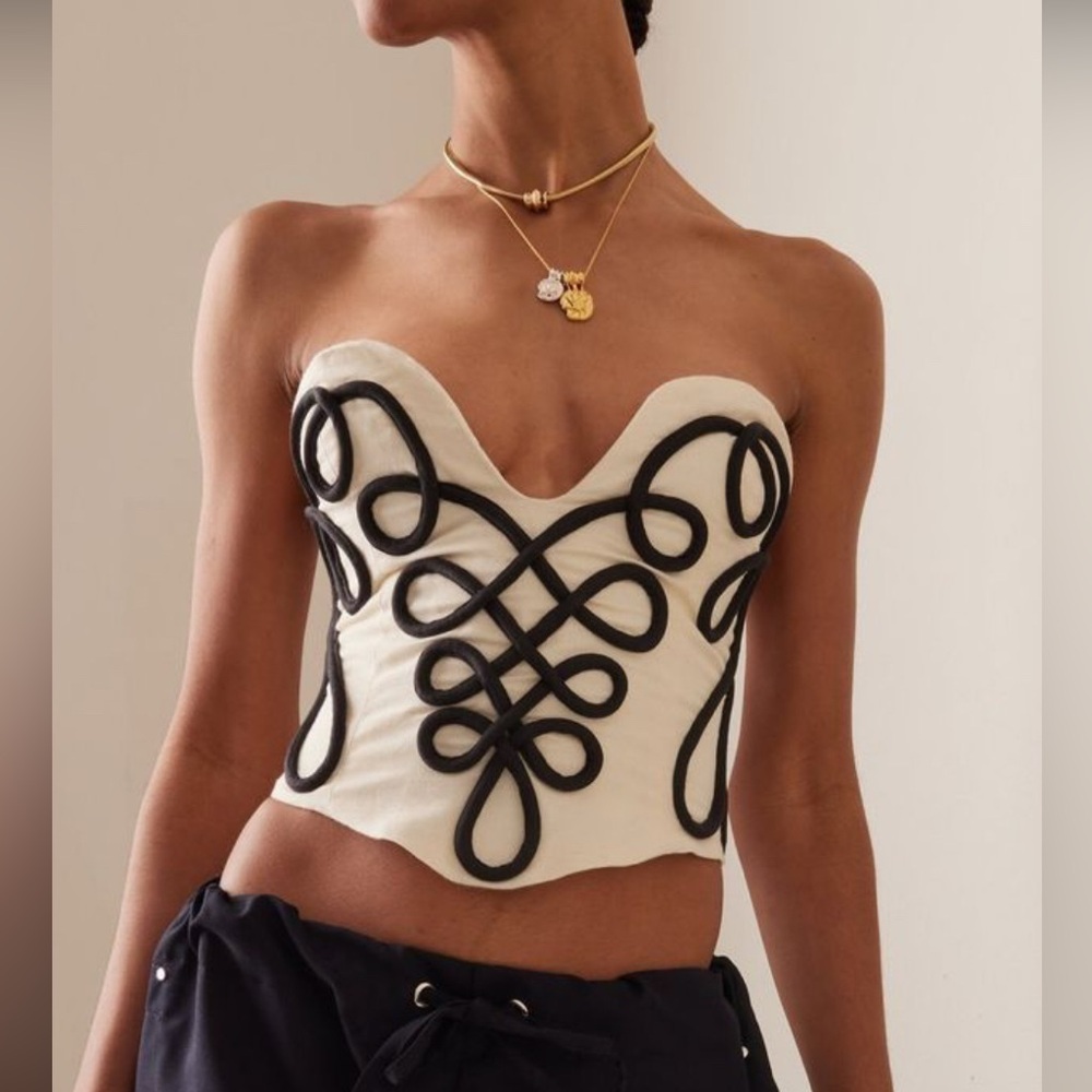 Mara Hoffman Liya Linen Cropped Bustier Top